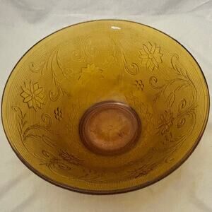 Vintage MCM Indiana pressed amber glass granny core